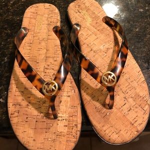 Michael Kors Tortoise Cork Sandals